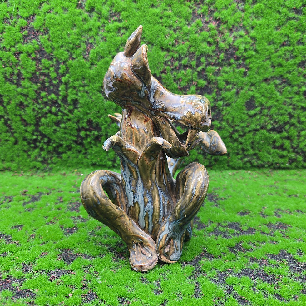 Thumbnail: Large Dragon Hand Made  Pottery  Huge Dragon Figure One Off  stone ware  EB1