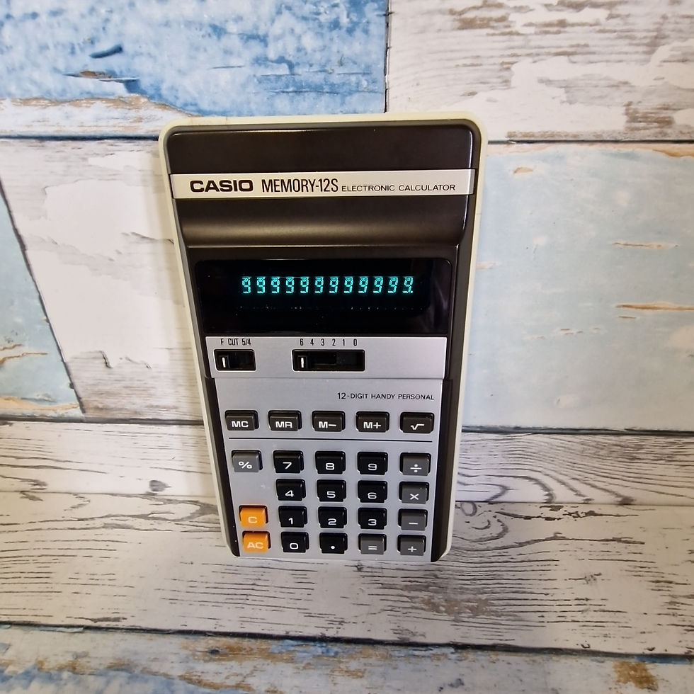 Thumbnail: Casio Memory  Vintage Battery Powered Electronic  Calculator 12s 1976 with case