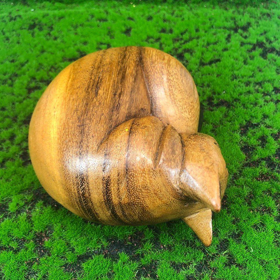 Thumbnail: Cute Laying Siamese Cat,Living Room Cottage Wooden Ornament Sleeping