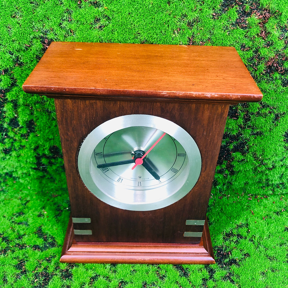 Thumbnail: Royal Selangor Wooden Pewter Table Desk Top Quartz Clock Vintage 1991 Rare