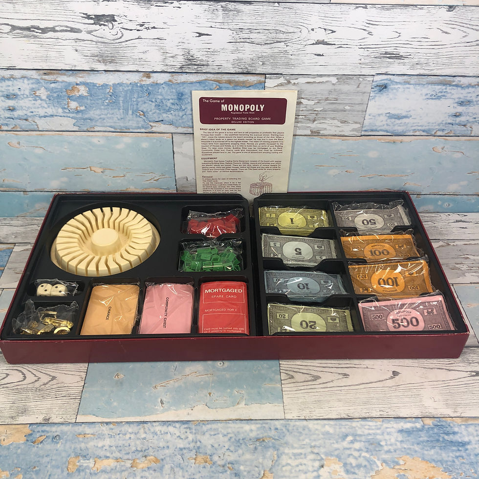 Thumbnail: Monopoly Deluxe 1972 Board Game John Waddington UK London Edition Rare Vintage