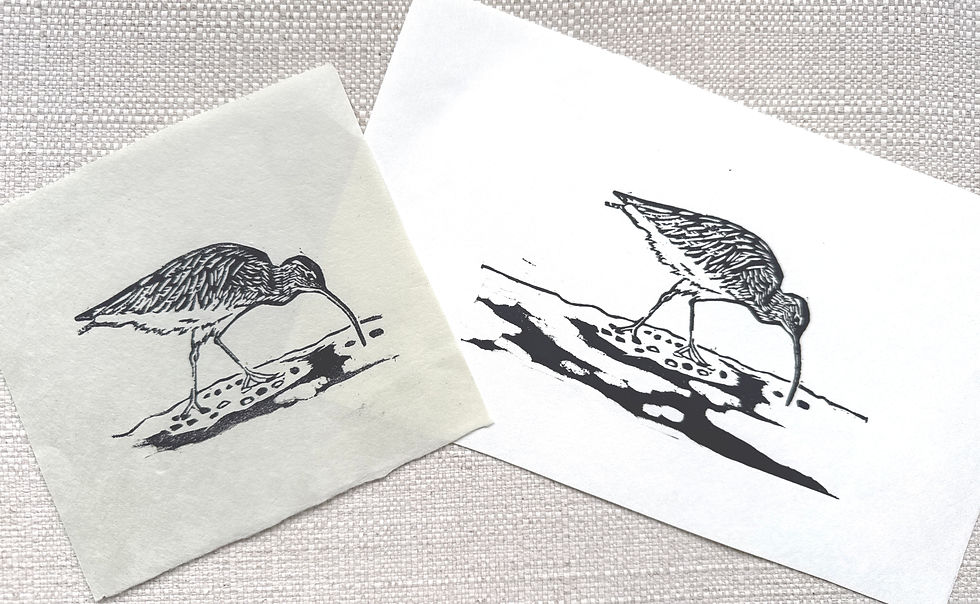 Thumbnail: Curlew Lino Print