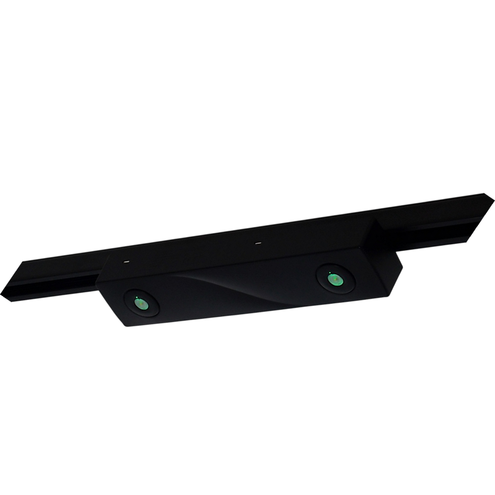 Emergency light that is non-maintained and suitable for mounting on thee circuit mains lighting track.  Useful in shops, stores, museums and art galleries.