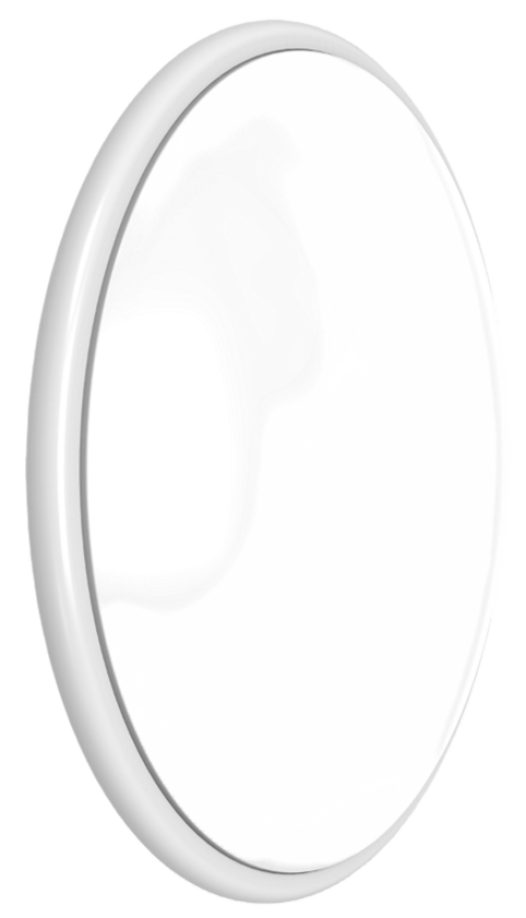 Circular slim decorative luminaire in either mains lighting only or fitted with a 3 hour duration maintained emergency kit.  435mm diameter light.
