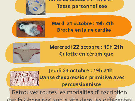 Vacances automne du 20 au 24 octobre