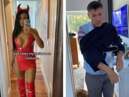 Dad left 'traumatised' as daughter shows off her devil Halloween costume