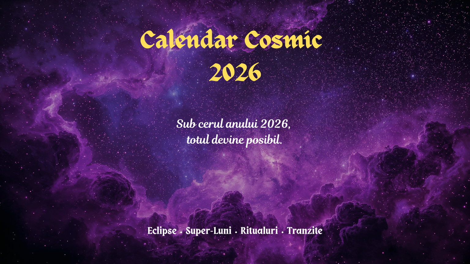 Calendar Cosmic 2026: Ghidul tău astrologic complet pentru un an magic