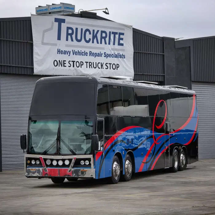 A bus repaired and ready for handover at Truckrite