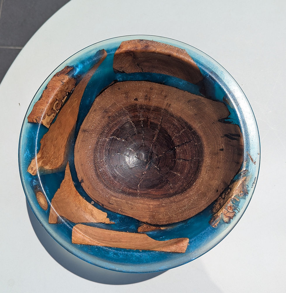 Thumbnail:  Blue  resin with walnut  wood. 