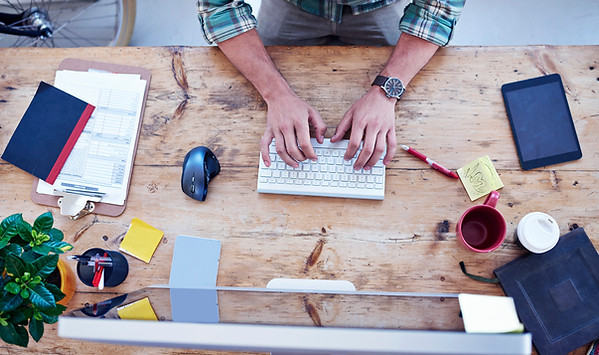 Man Working at a Desk