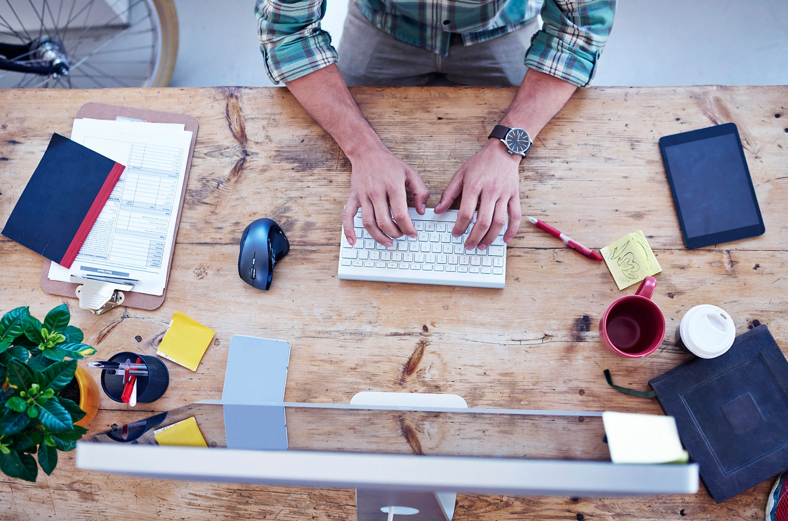 Man Working at a Desk