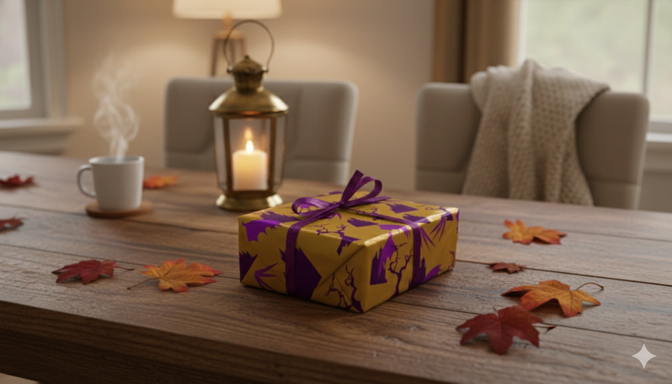 Caixa de presente na mesa