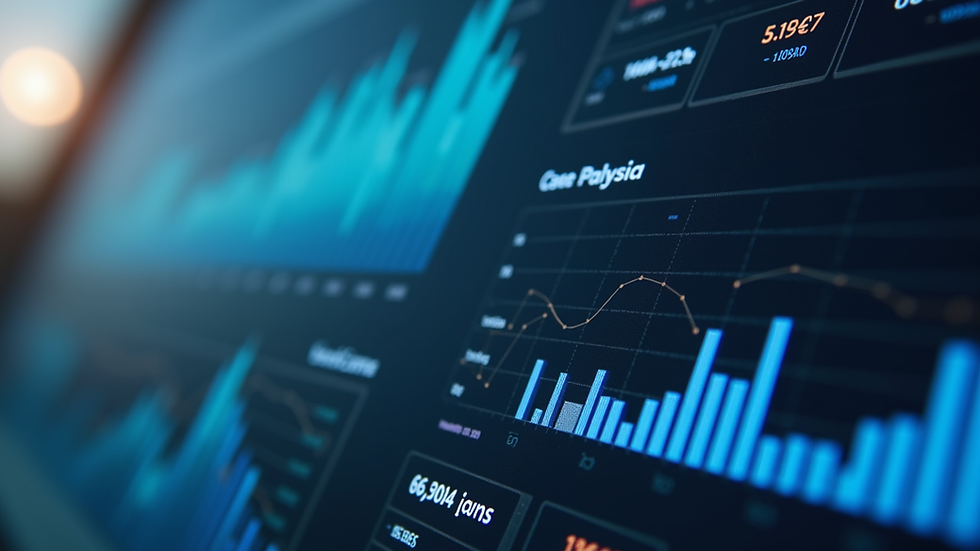 Close-up view of a digital marketing dashboard showing analytics and performance metrics