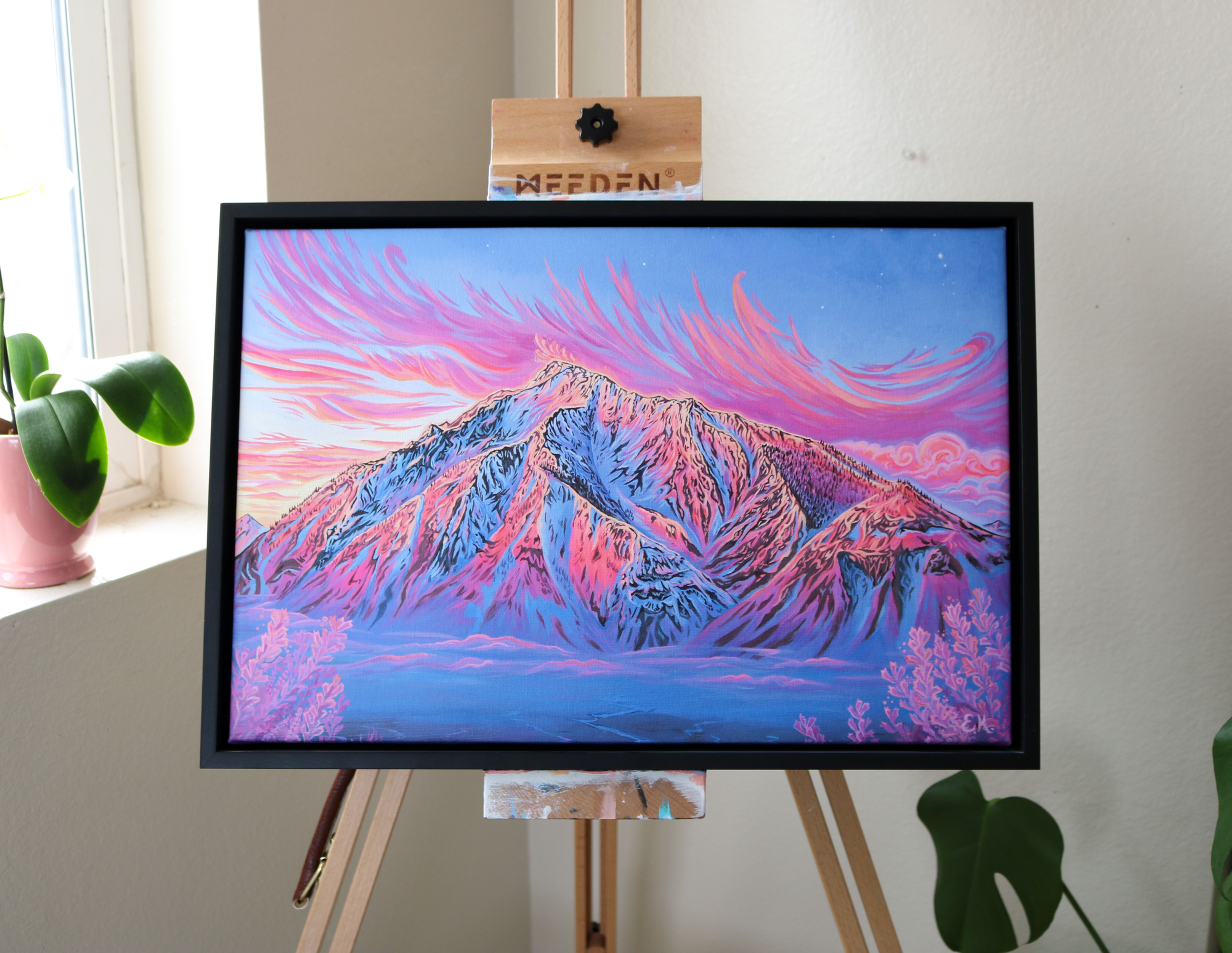 Mt. Tom Framed Canvas Print
