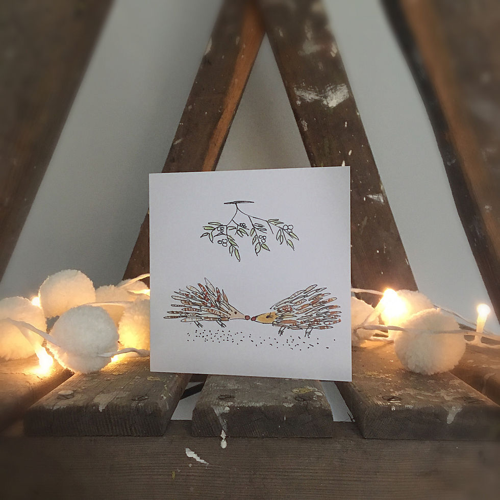 Festive hedgehog Christmas card (pack of 5)