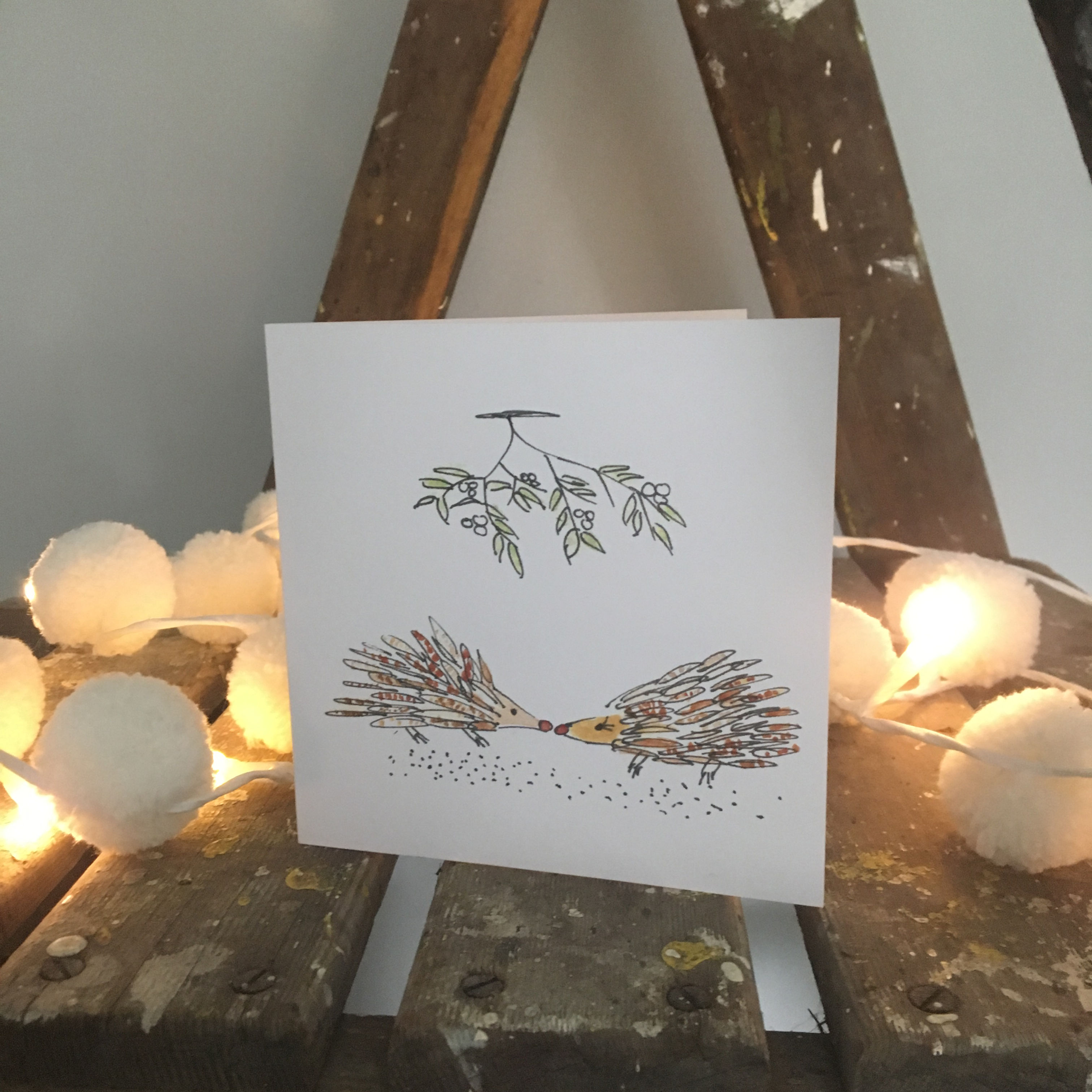 Festive gift  pack (3 hedgehog cards and 4 mixed tags)