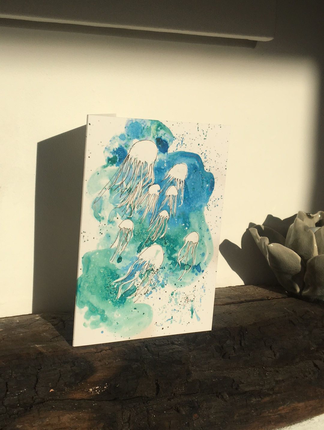 Multipack of 8 cards (4 jellyfish and 4 frog) 