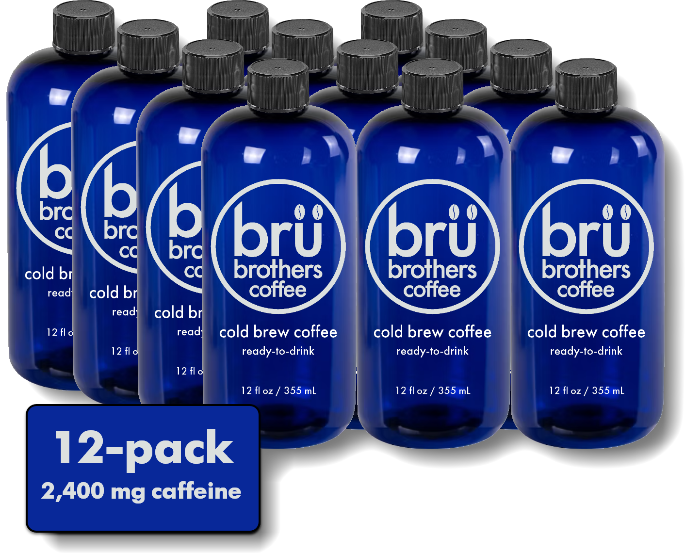 TAX EXEMPT Cold Brew Coffee 12 oz Single Serve Bottles - 12 Pack Case