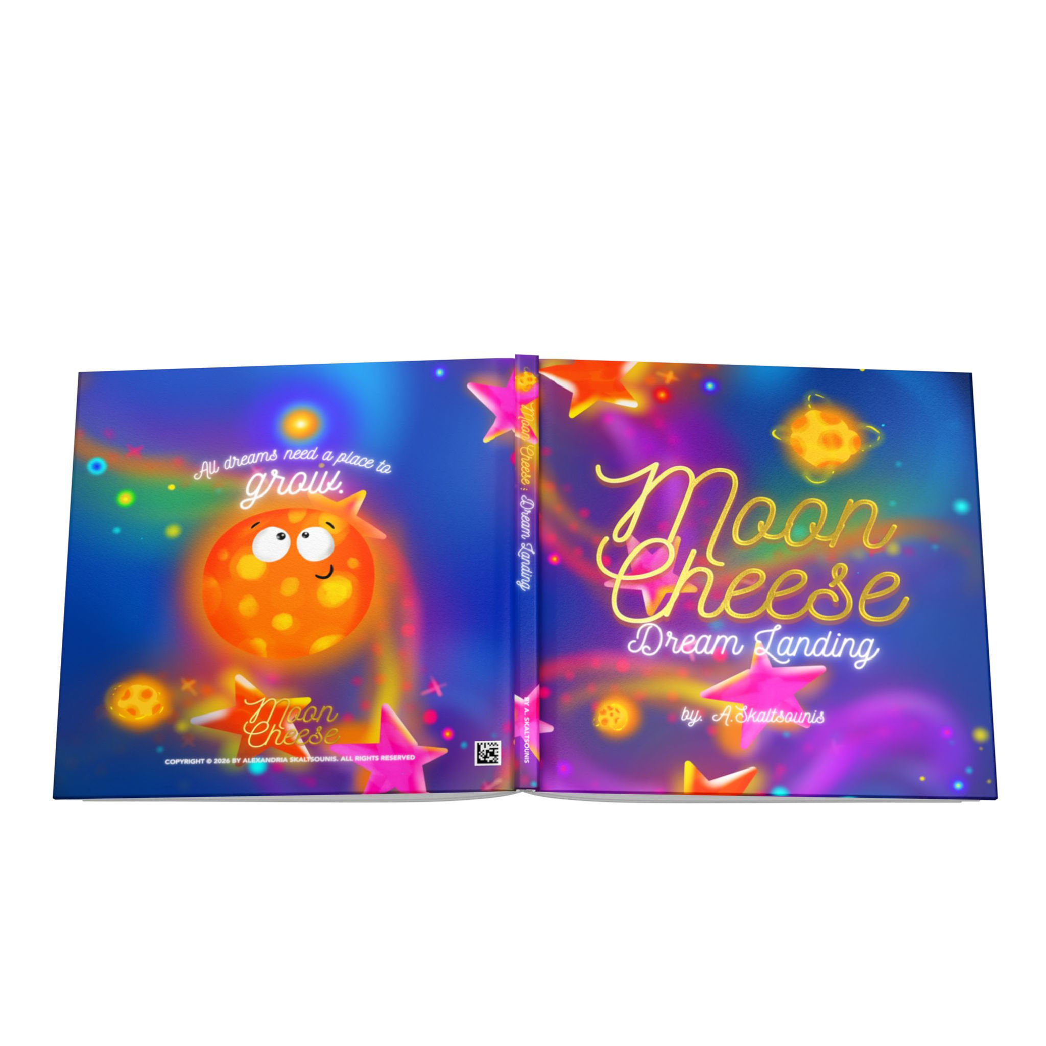 Moon Cheese Dream Landing by A.Skaltsounis | Hardcover Children's Book