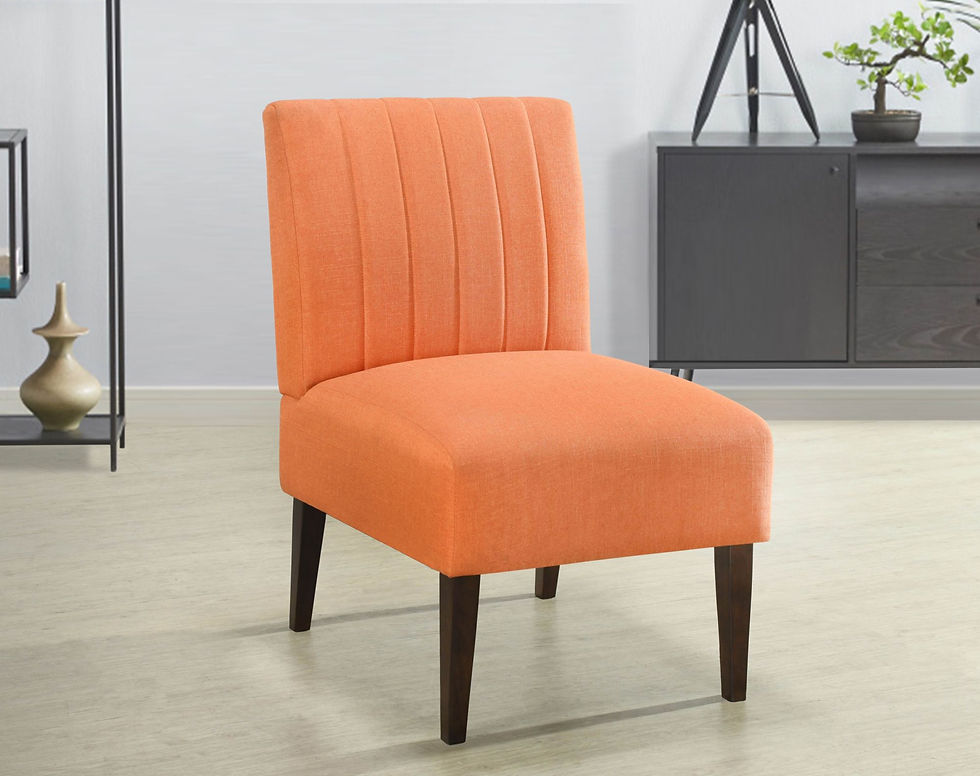 Thumbnail: Stylish Comfortable Accent Chair 1pc Orange Fabric Upholstered Plush Seating
