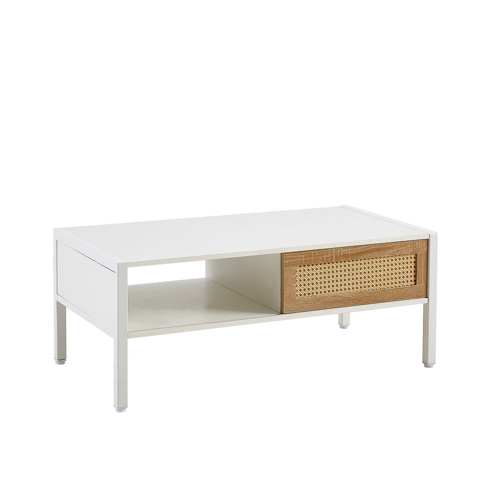 Thumbnail: 40.16" Rattan Coffee table, sliding door for storage