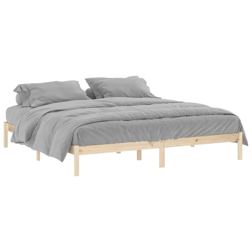 Thumbnail: Bed Frame 76"x79.9" Solid Wood Pine King