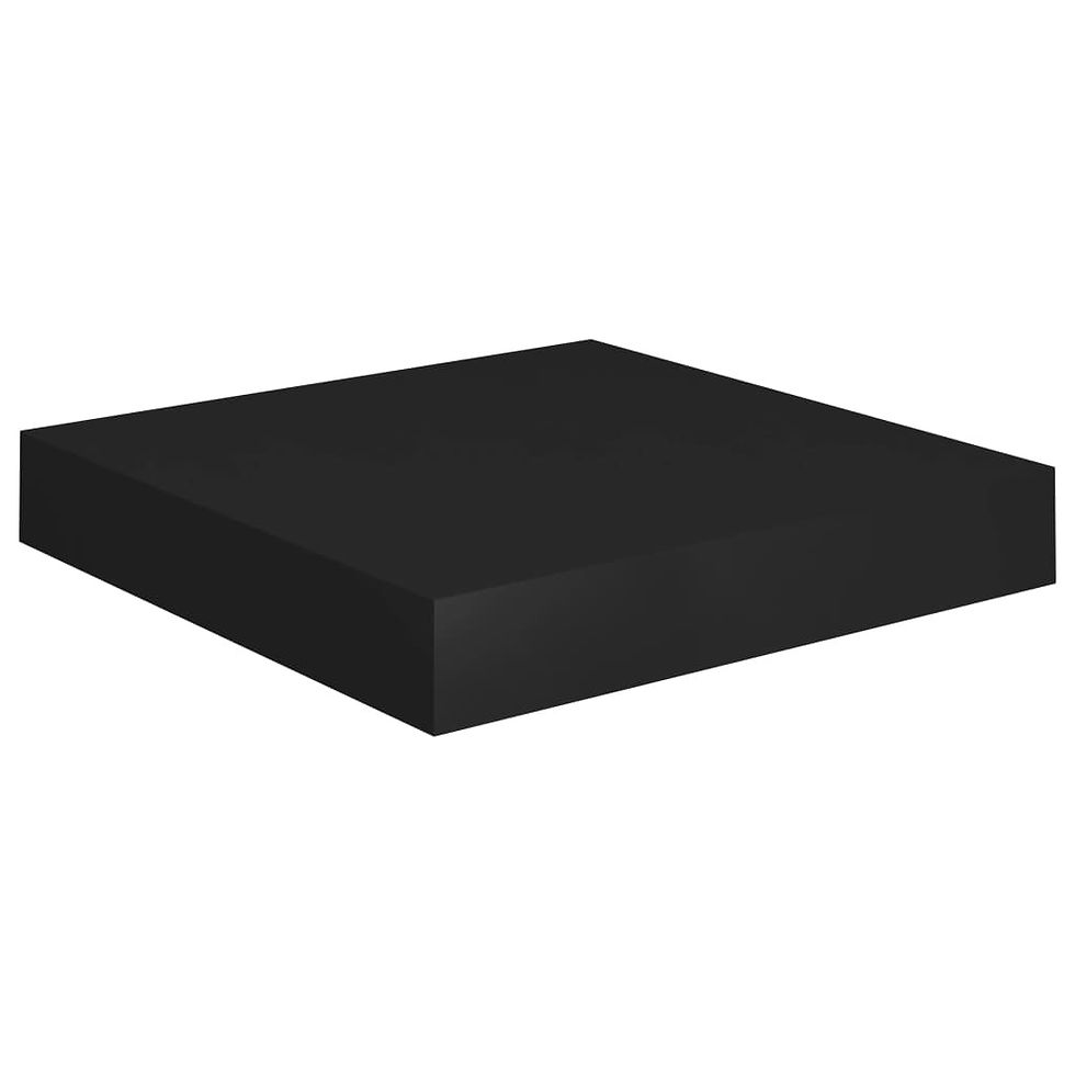 Thumbnail: Floating Wall Shelves 2 pcs Black 9.1"x9.3"x1.5" MDF