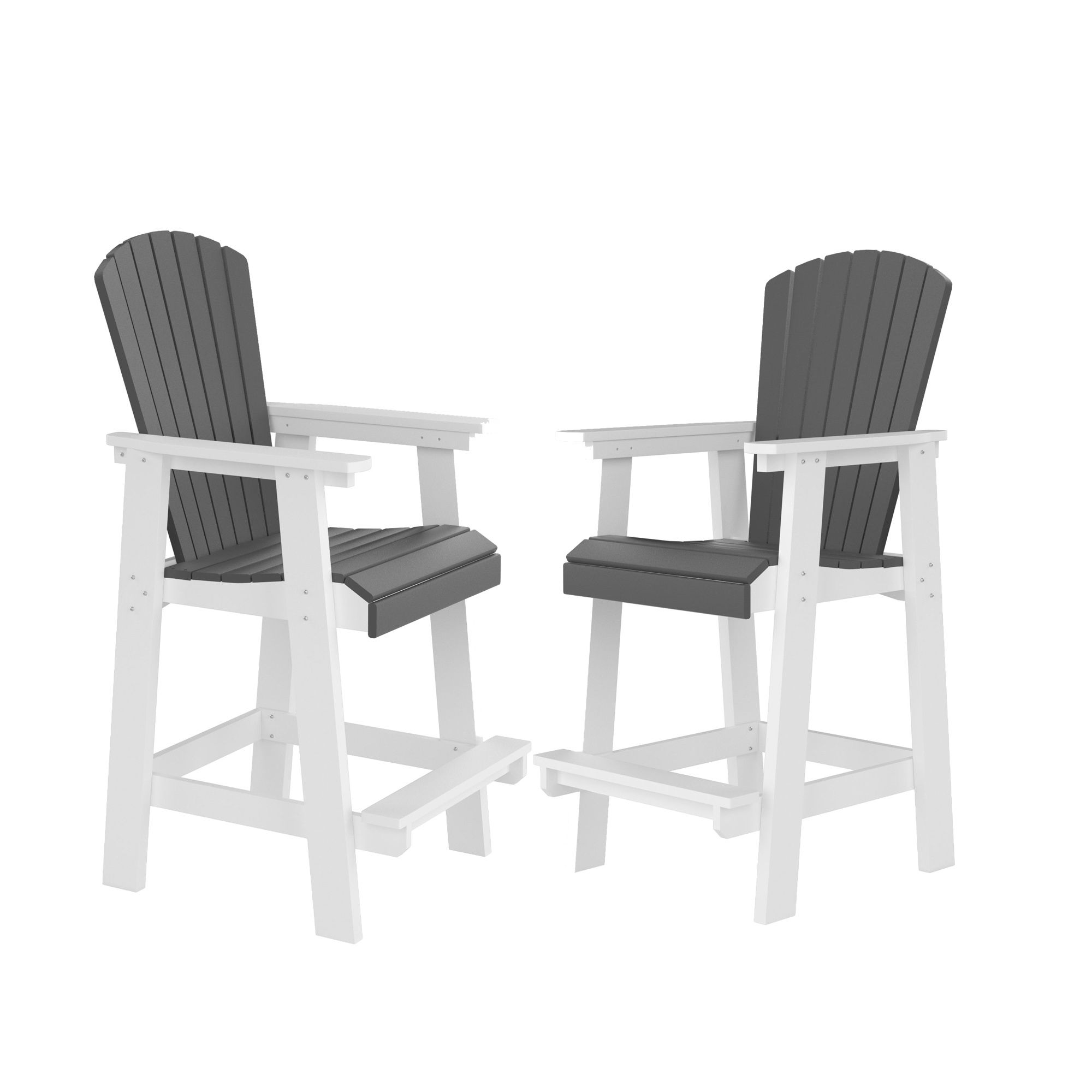 HDPE Bar Chair, Outdoor Tall Adirondack Chairs Set of 2