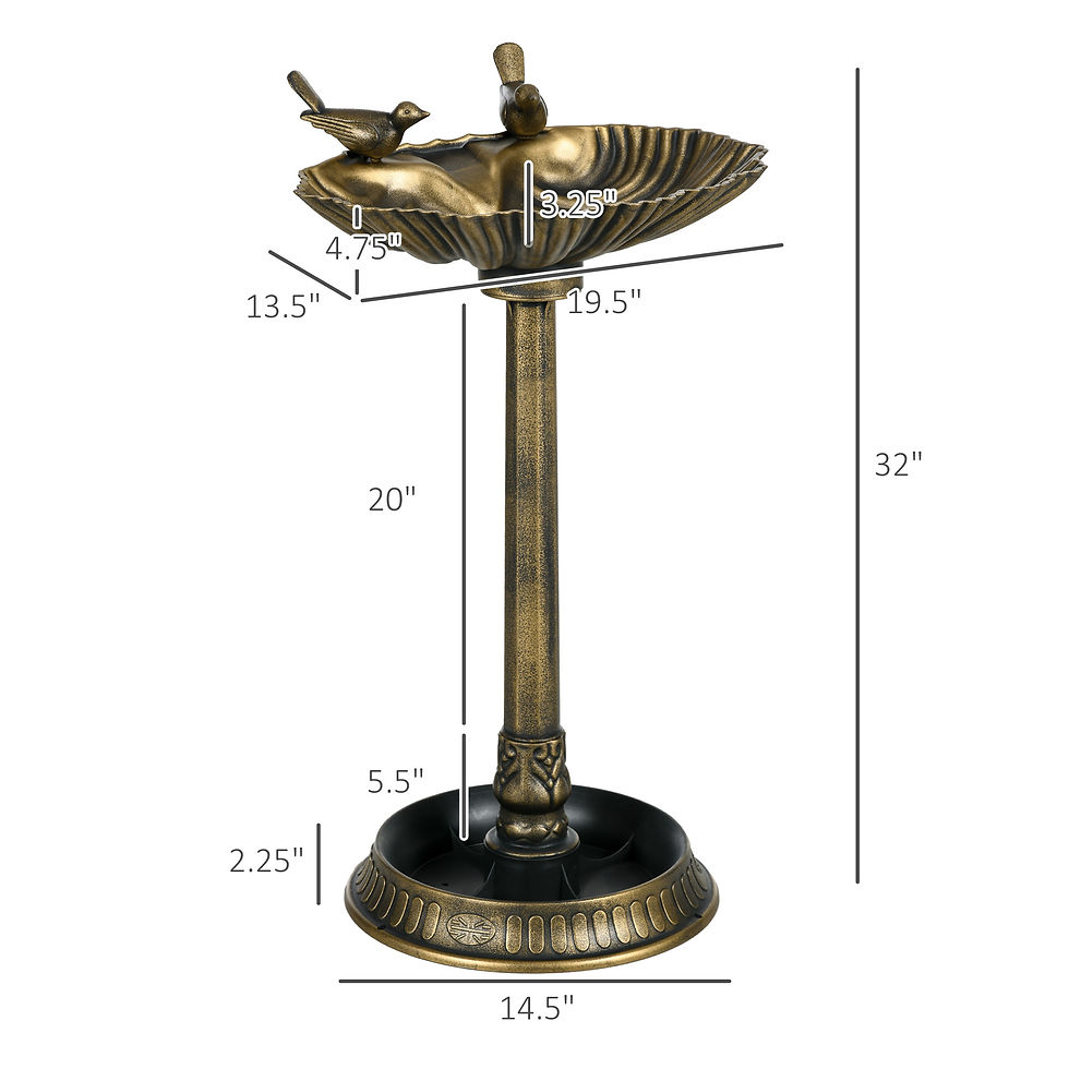 Thumbnail: Outsunny 32" Antique Bird Bath with Pedestal Flower Planter Base, Vintage Style