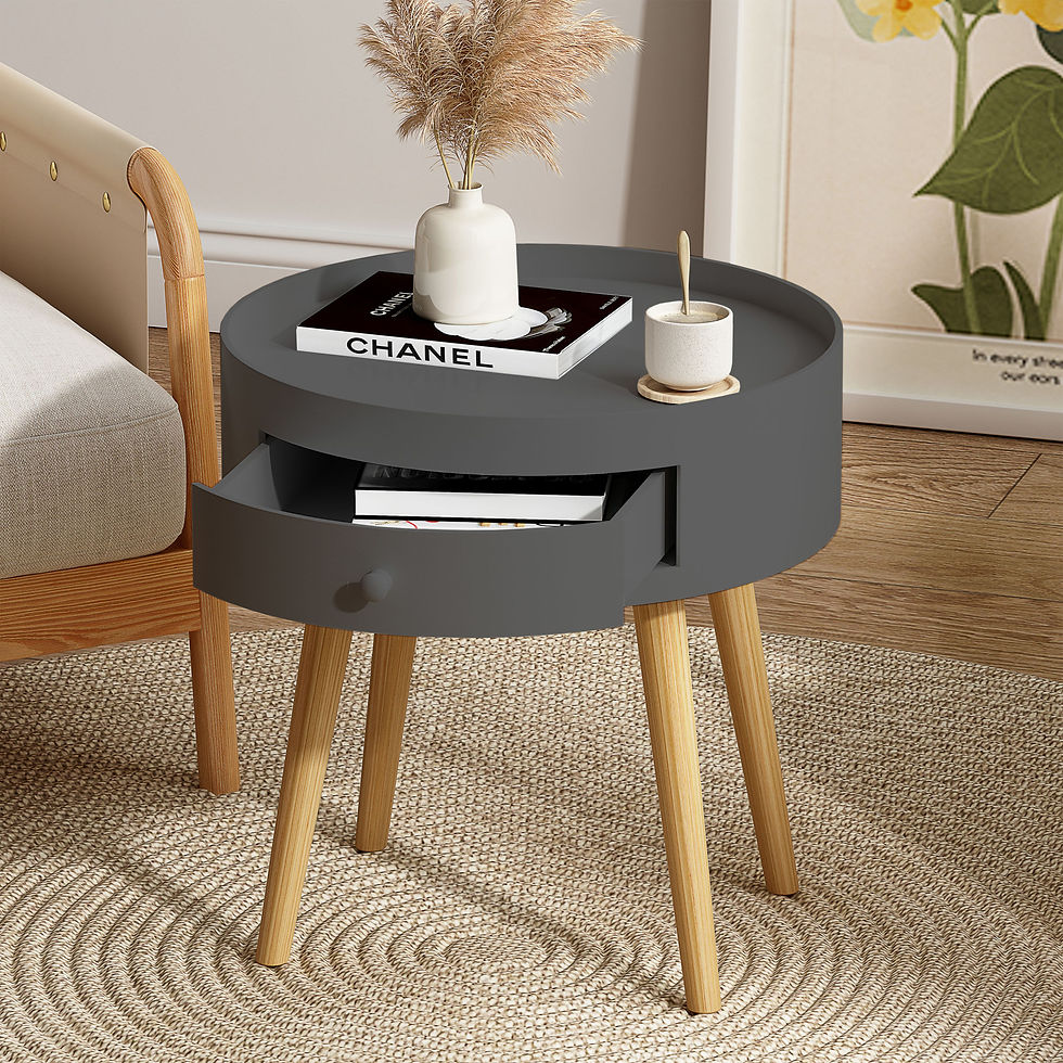 Thumbnail: Modern Coffee Table with Drawer, Bedside Table, Sofa Side Table, Oak Table Legs