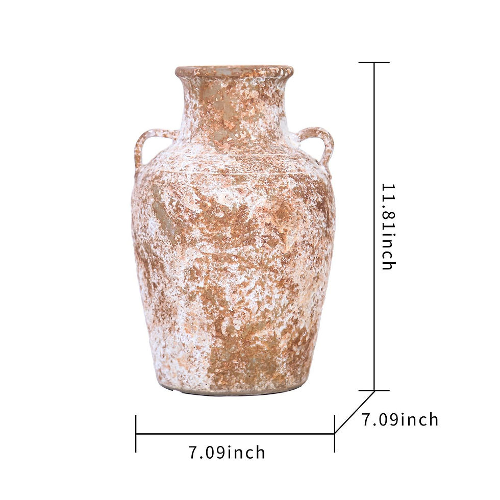 Thumbnail: Artisan Ceramic Aged Terracotta Vase - Country Charm for Your Home