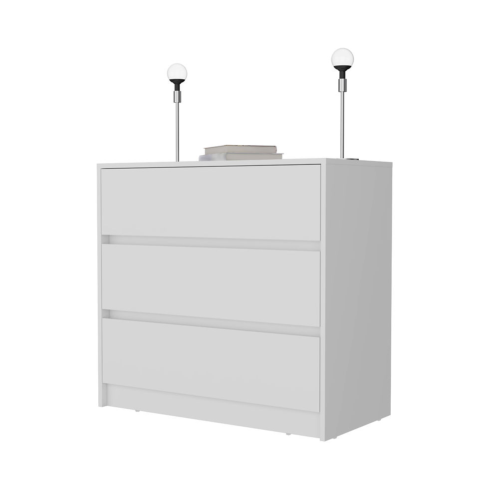Thumbnail: Milford 2 Piece Bedroom Set, Nightstand Munyochi + Dresser Maldus, White