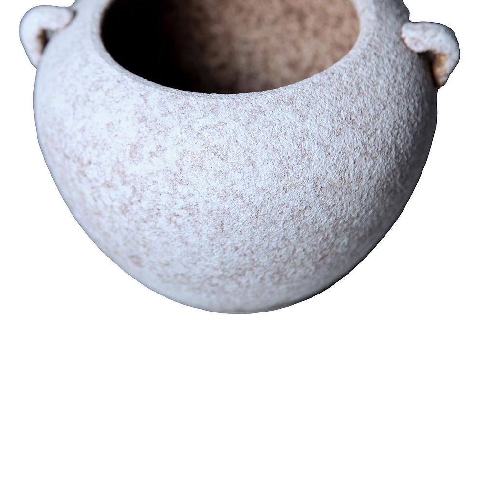 Thumbnail: Artisan Ceramic Grey Stone Vase 10"D x 7"H - Country Charm for Your Home