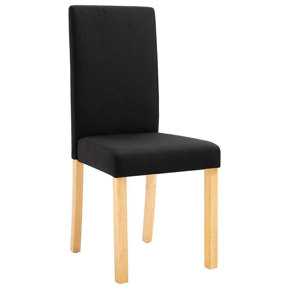 Thumbnail: Dining Chairs 4 set Black Fabric