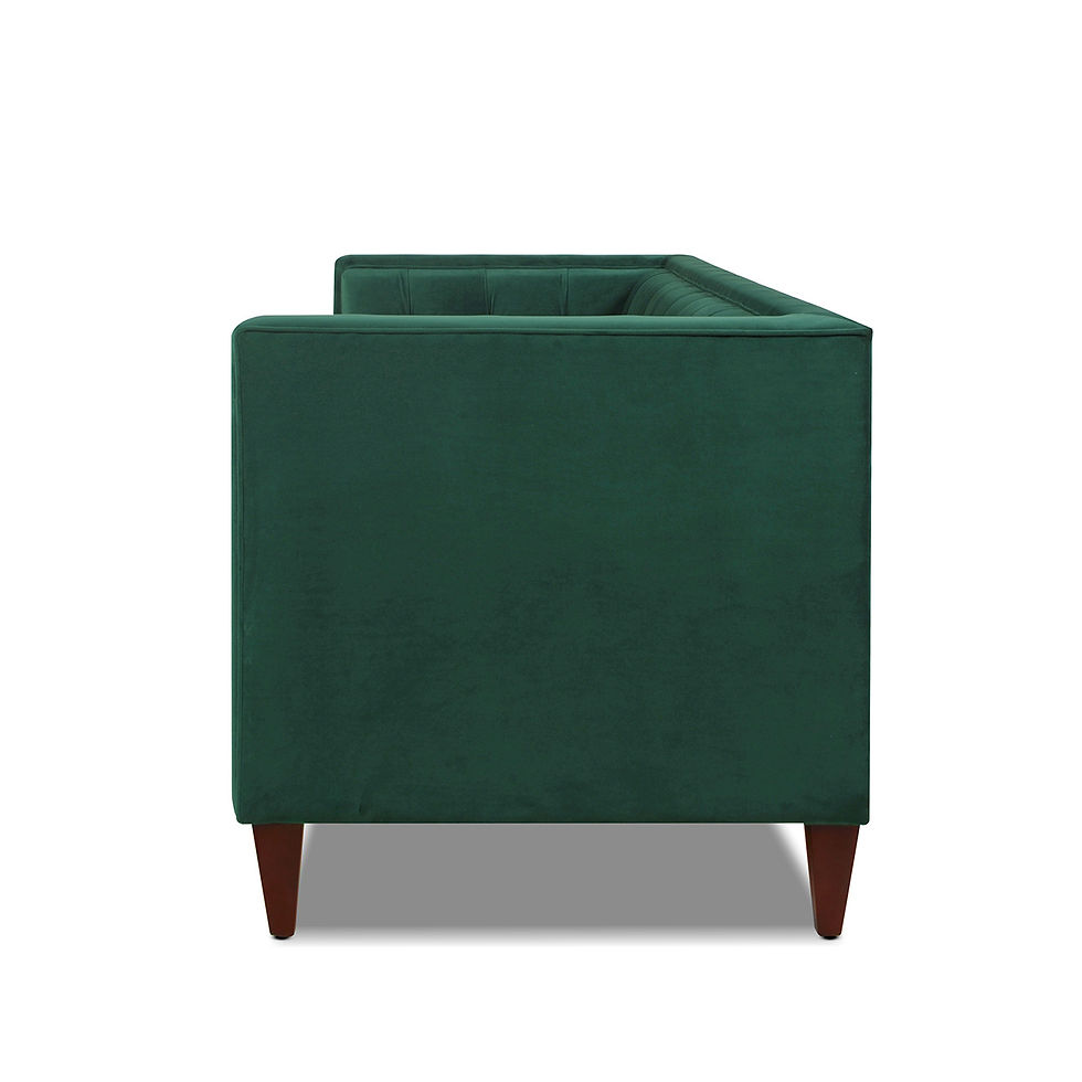 Thumbnail: Jack 84" Modern Tuxedo Tufted Sofa, Evergreen Velvet