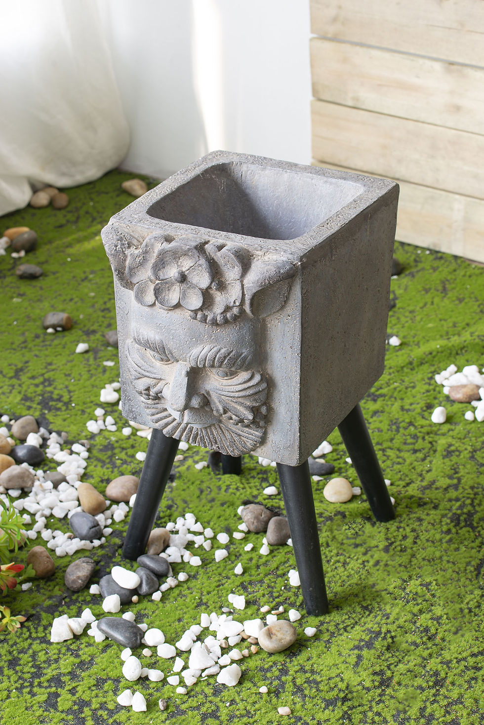 Thumbnail: 11" x 13" x 22" Greek God Statue Planter with Legs
