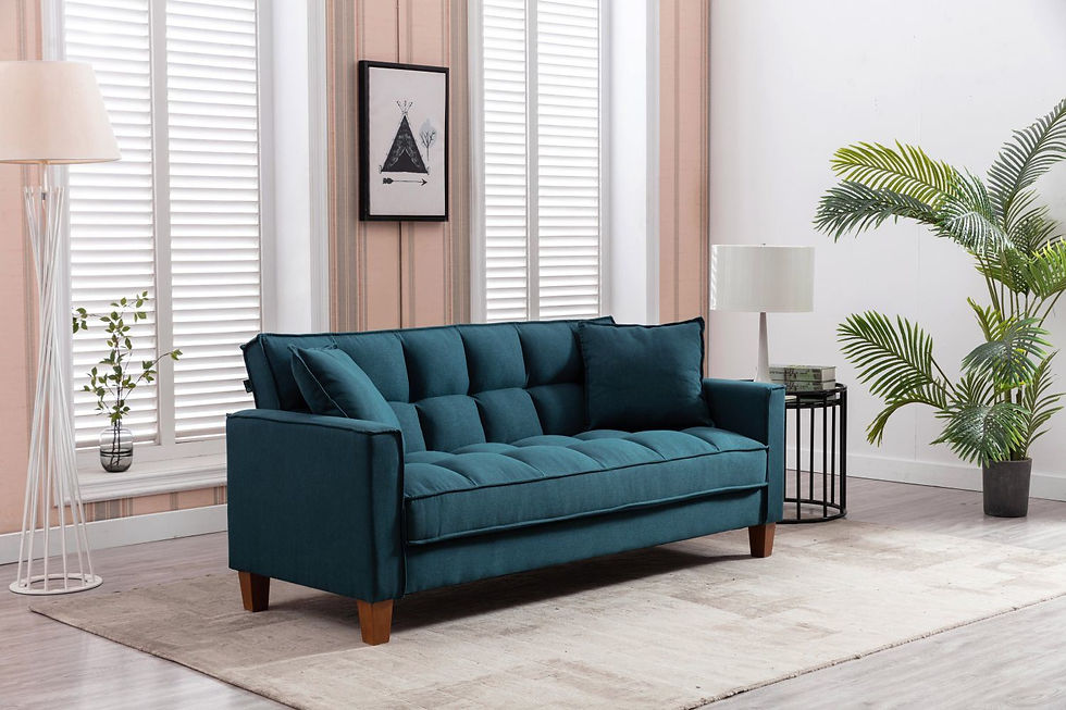 Thumbnail: Hot Selling Solid Color Easy Assemble Loveseat 2 Seater Furniture Breathable Lin