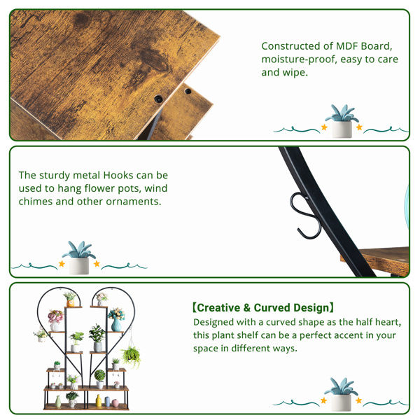 Thumbnail: Artisasset 2pcs 6 Layers Half Heart Iron Wood Suitable For Garden
