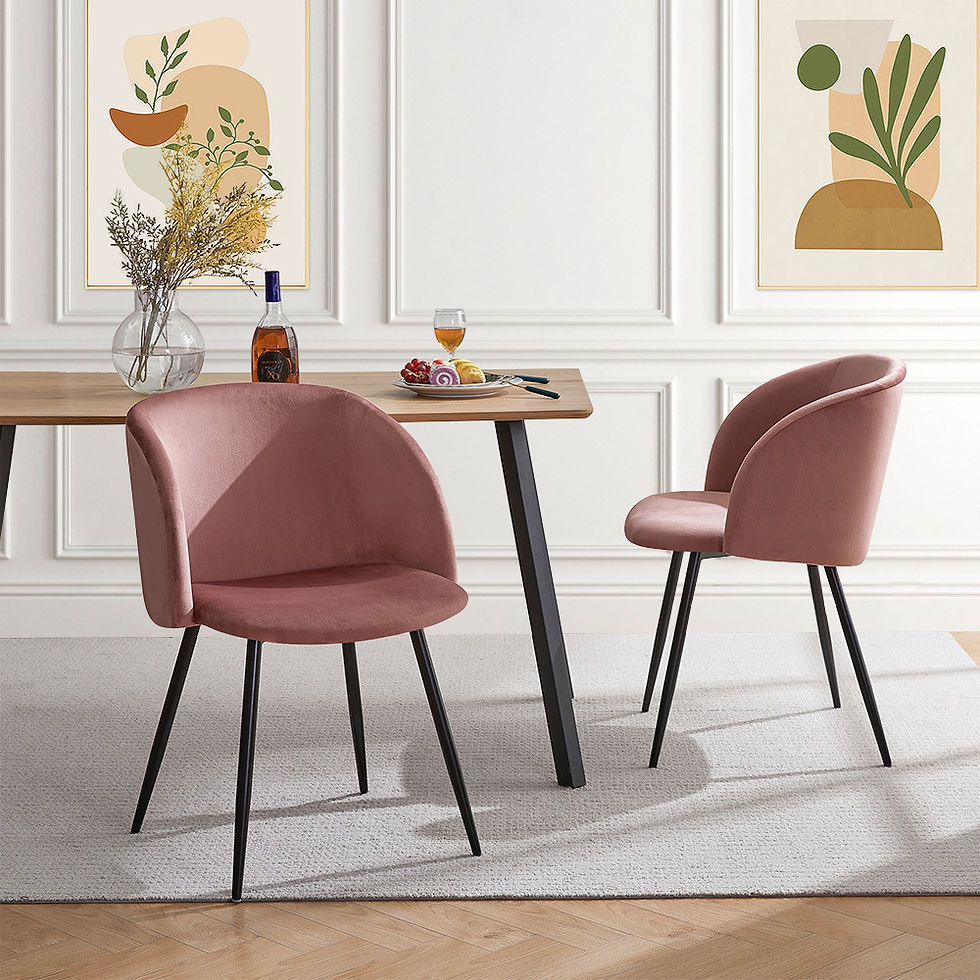 Thumbnail: Spring Drop1- Upholstered velvet dining armrest chairs