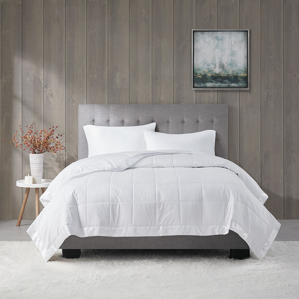 Thumbnail: King Lightweight Down Alternative Blanket with Satin Trim