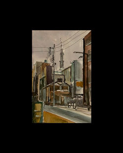 Tokyo Street, 8.5x5.5in, watercolor on paper
