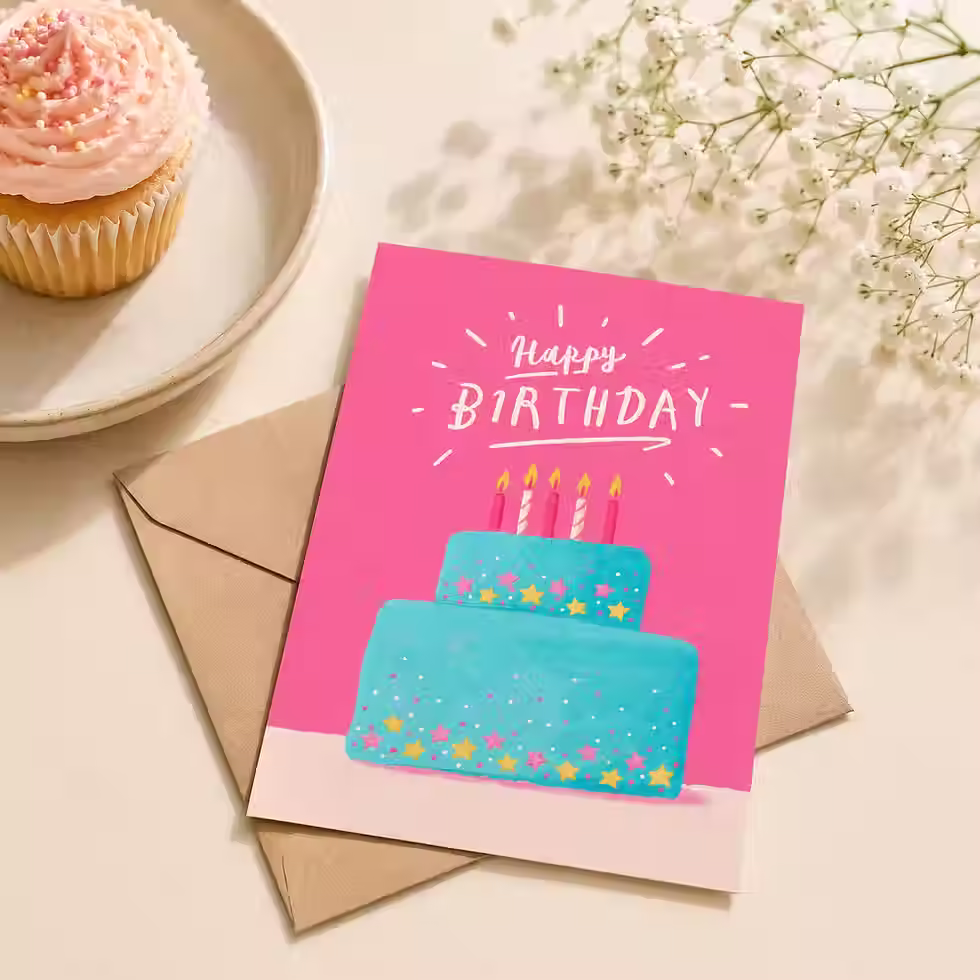 Thumbnail: Բացիկ «Happy Birthday» տորթով, 10×15 սմ