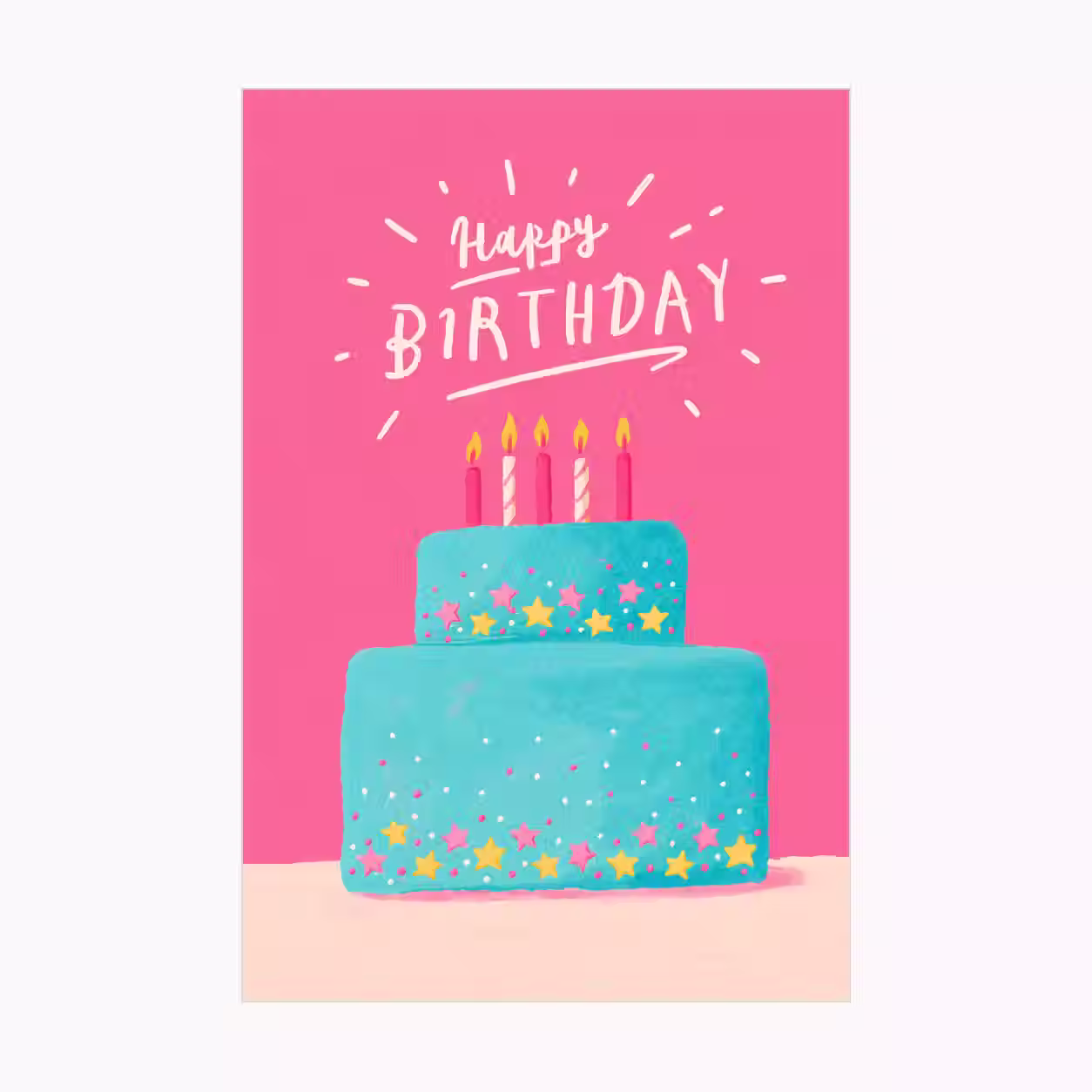 Открытка «Happy Birthday с тортом», 10×15 см