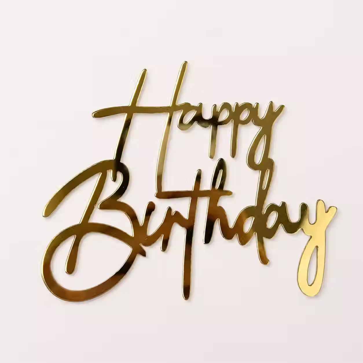 Топпер «Happy Birthday», золотой, 10×9 см
