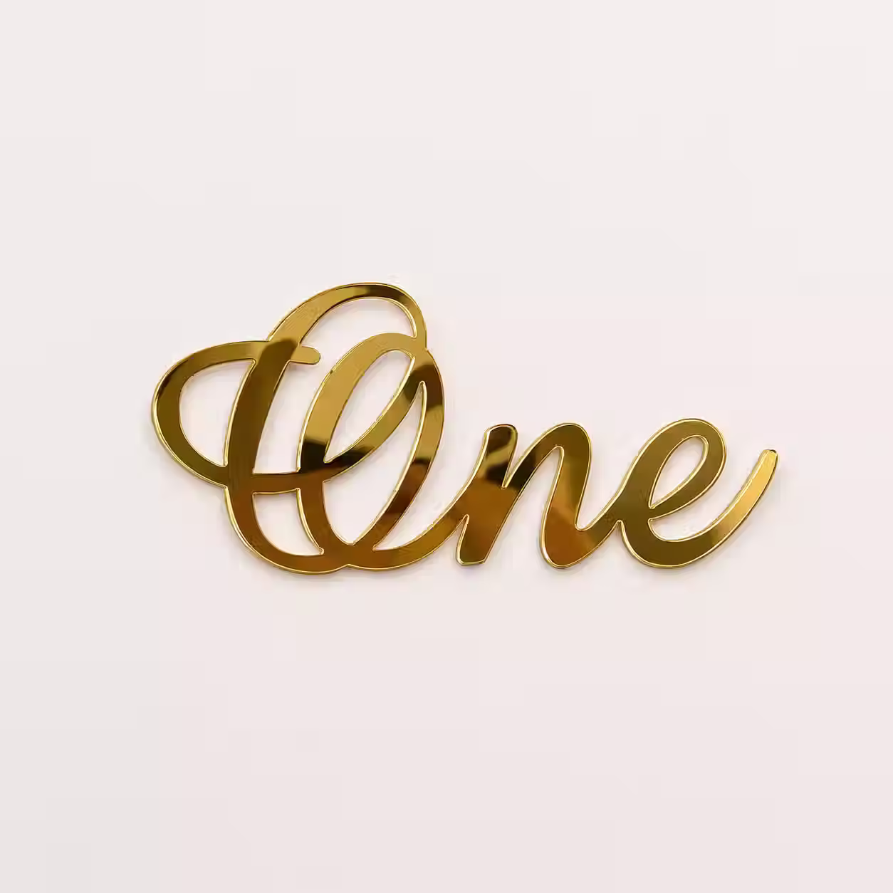 Топпер «One», золотой, 11×4 см
