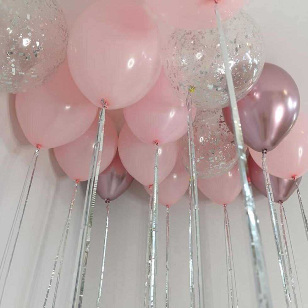 Thumbnail: Balloons for Her, 15 pcs, Silver-Pink Mix