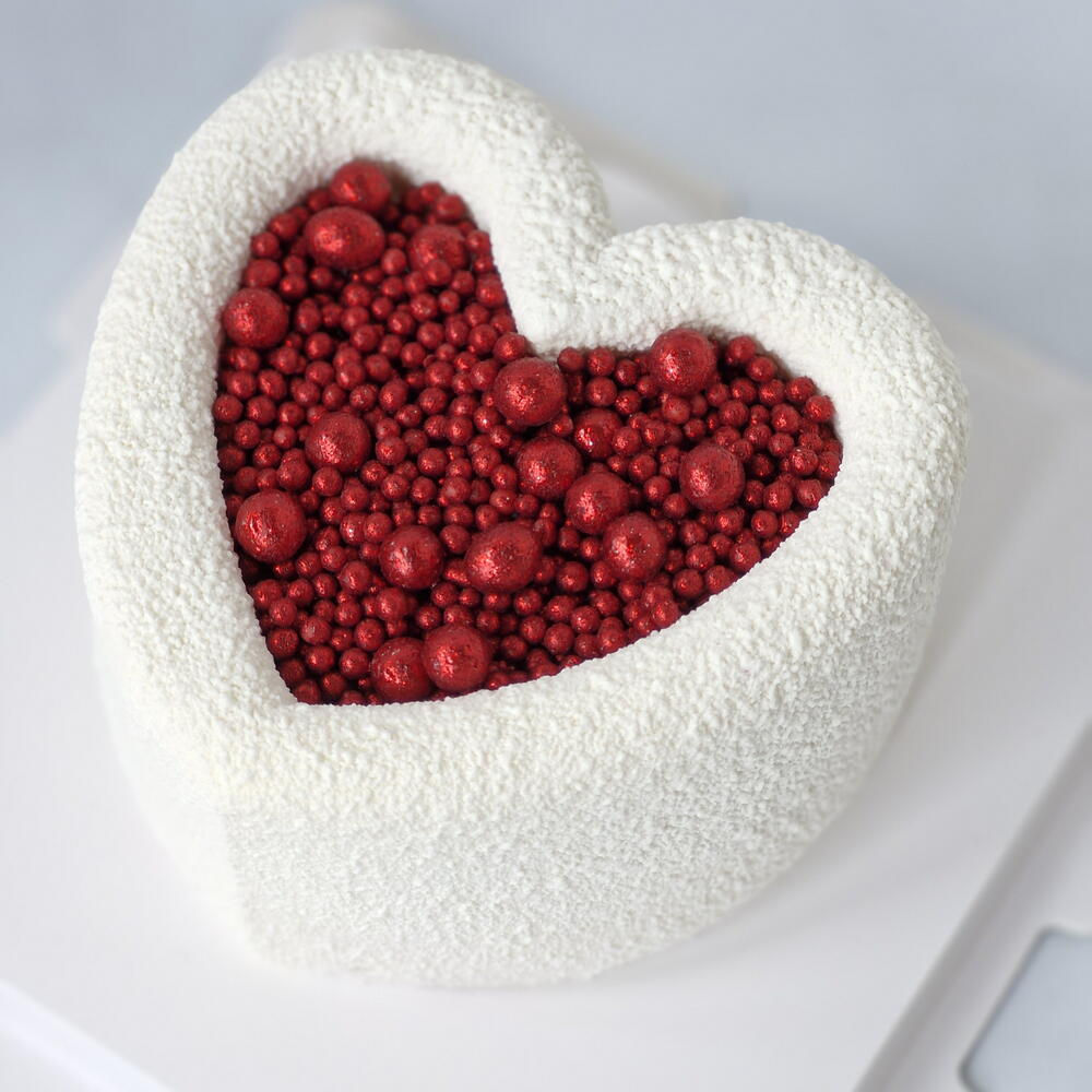 Муссовый бенто торт в форме сердца