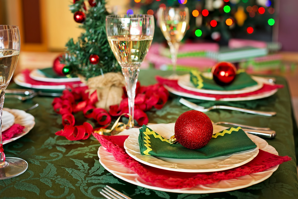 mesa decorada de natal