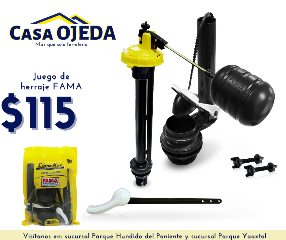 JUEGO DE HERRAJE  FAMA W.C