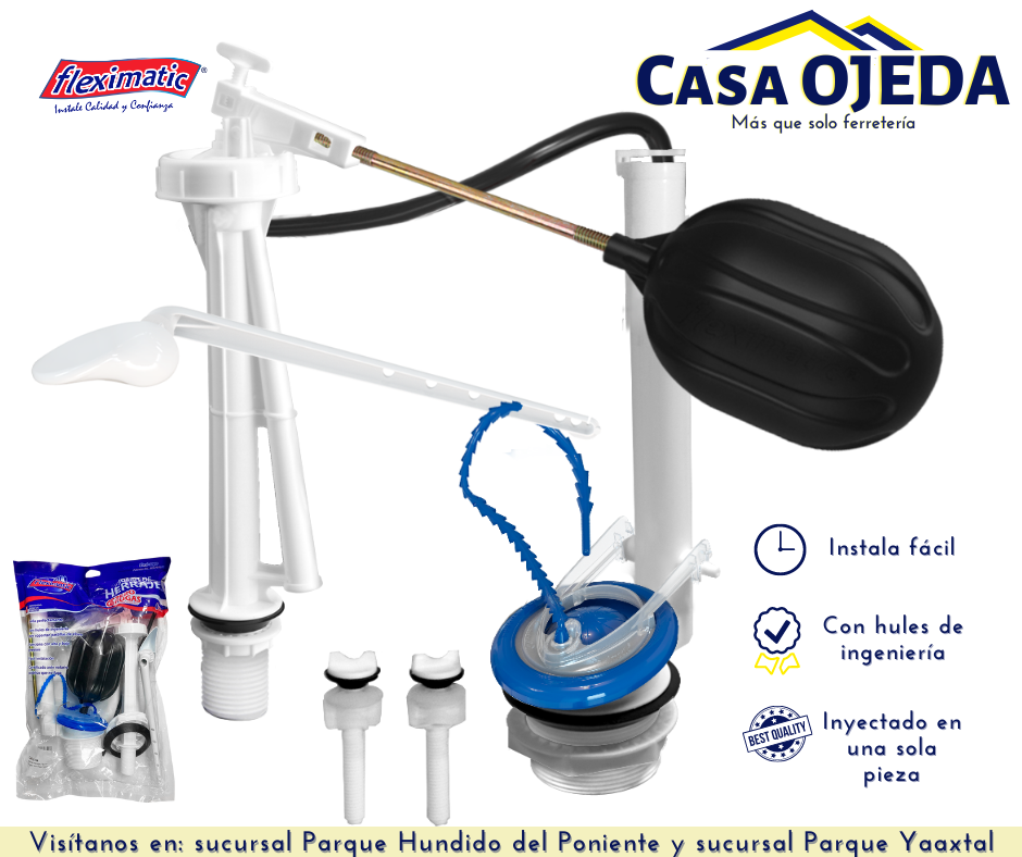 JUEGO DE HERRAJE FLEXIMATIC ZERO FUGAS 2"